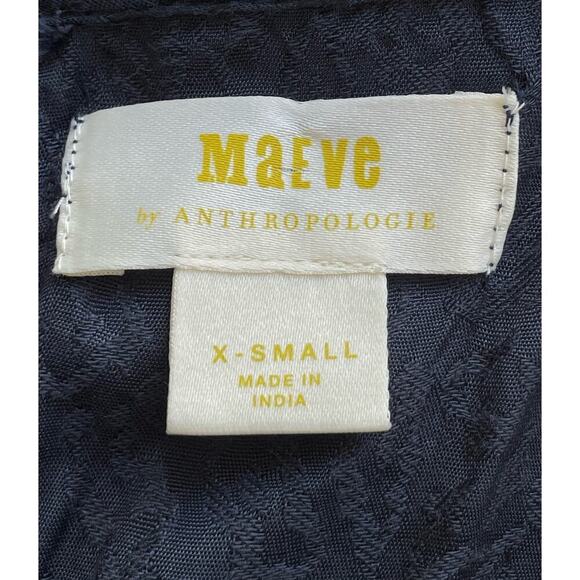 Anthropologie Maeve Jacqueline Jacquard Jumpsuit XS Navy Blue Elegant Night Out - Picture 14 of 16